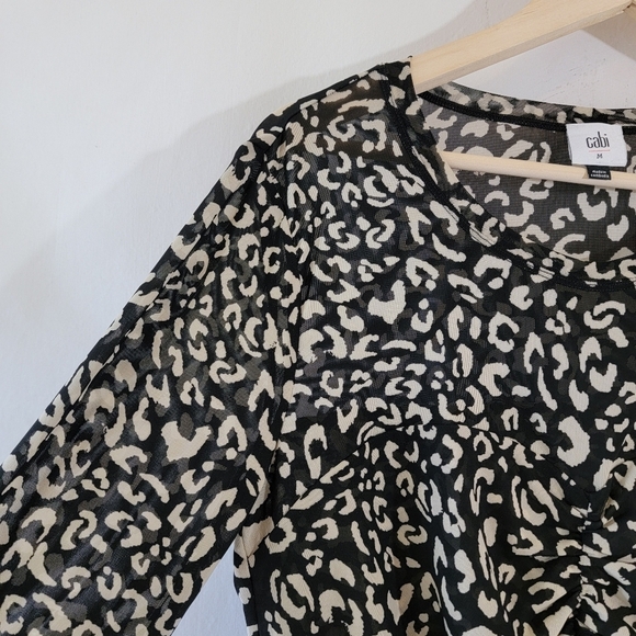 NEW Cabi Black White Skin Print Sweatheart Top M Y2K Whimsygoth Fairy Long Sleev - Picture 5 of 11